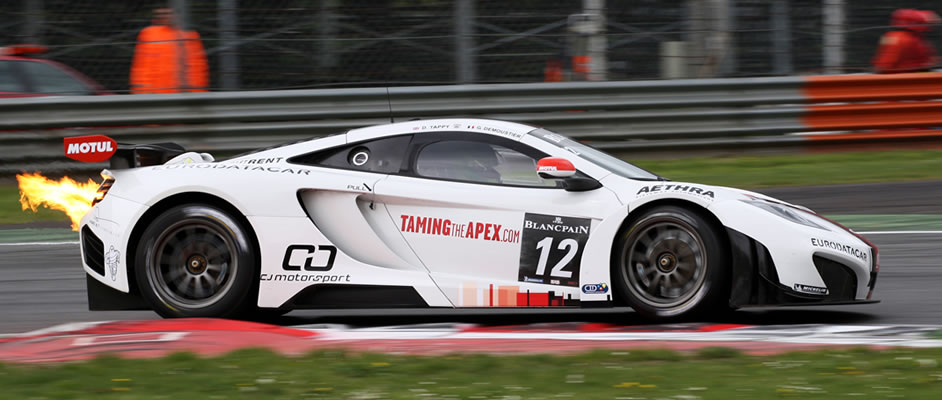 Duncan Tappy, Blancpain Endurance Series, breathing fire at Monza